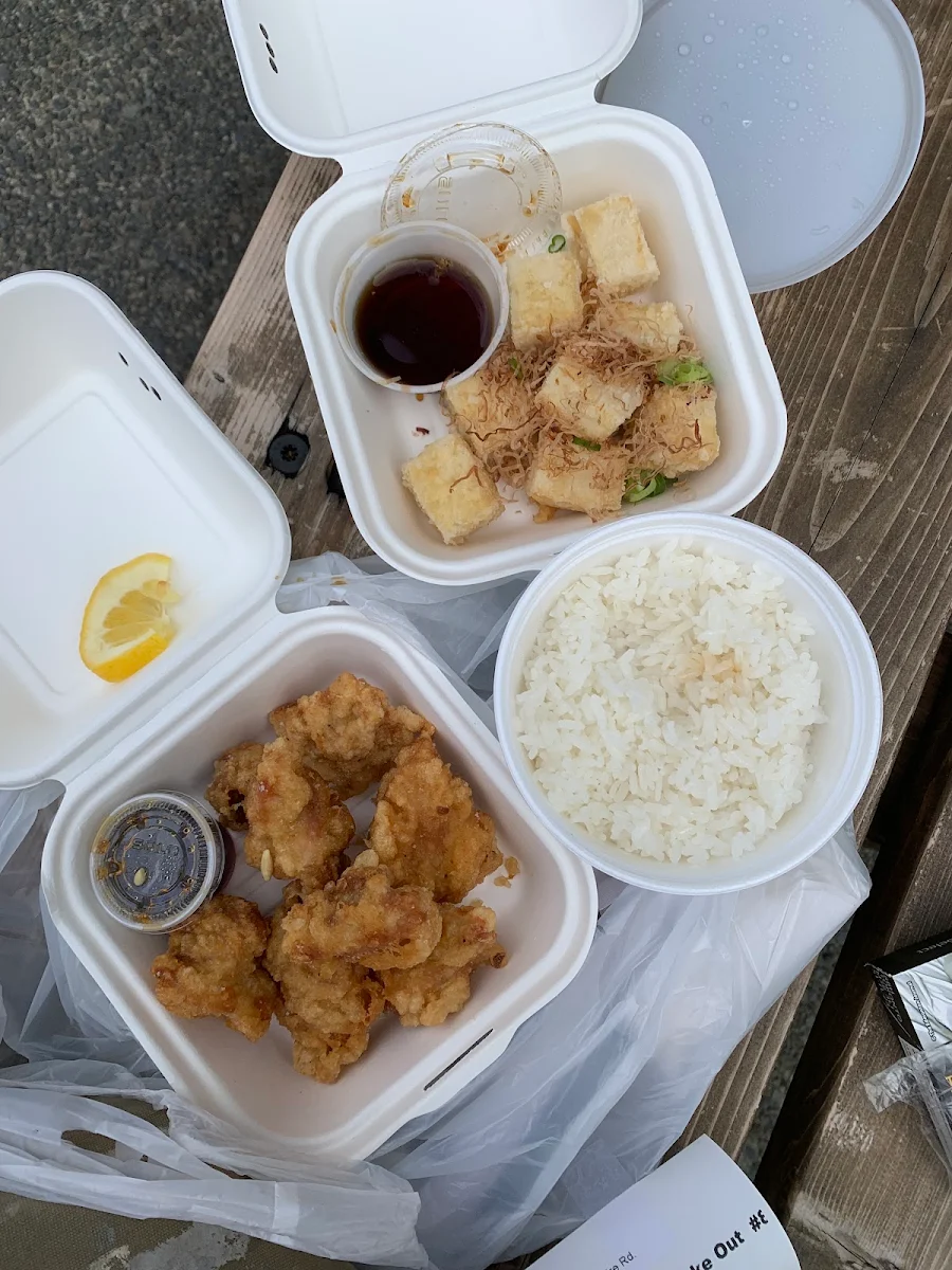Chicken Karaage and Fried Tofu, Oak Bay Bon Sushi