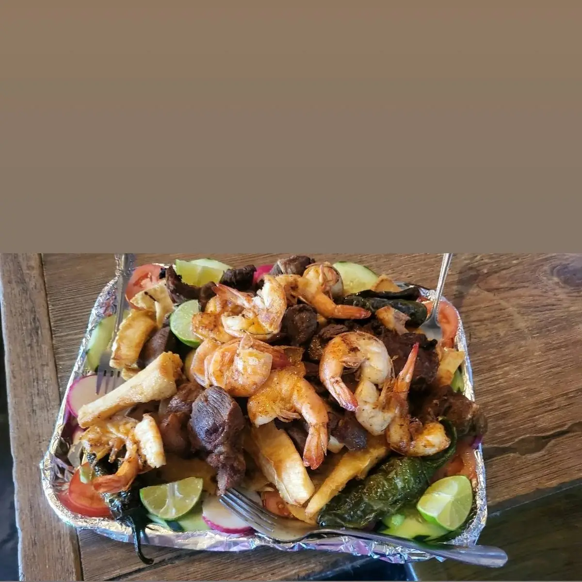 Botana Mixta Camarones Y Carne