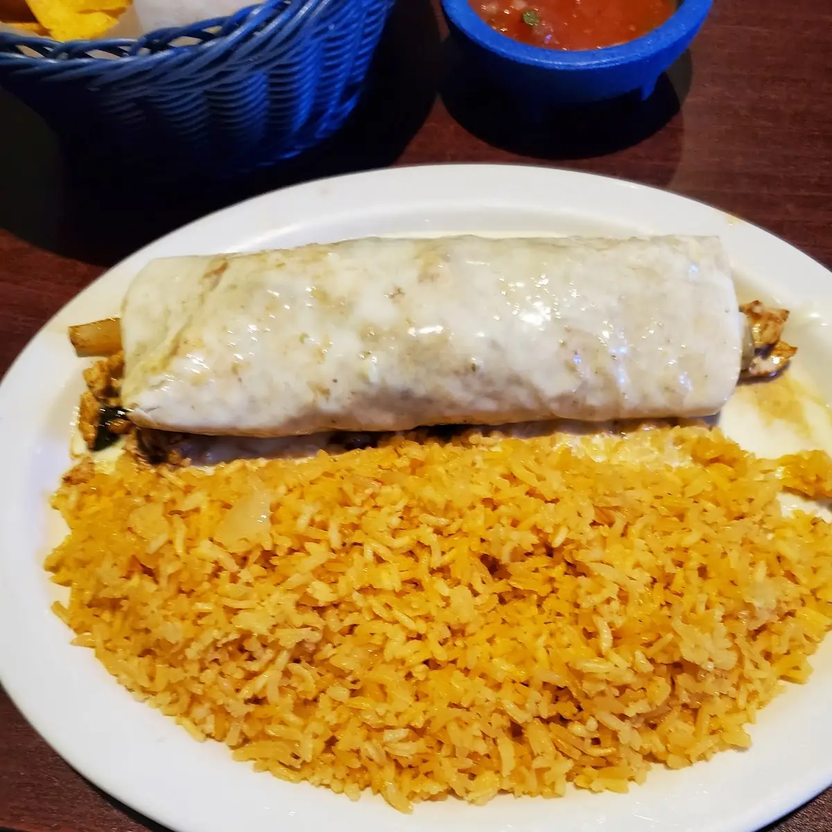 Burrito with Rice and Cheese Sauce