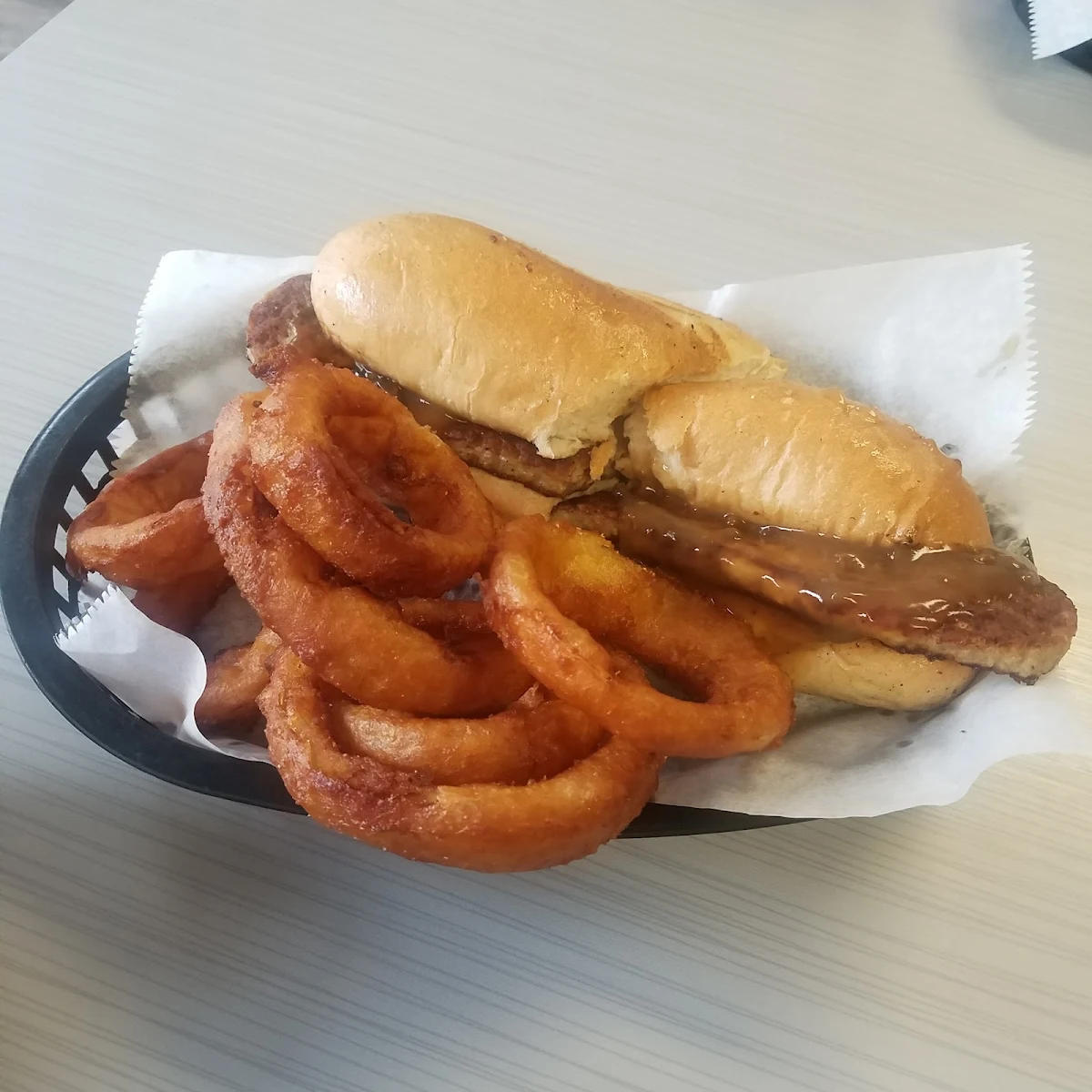 Onion Rings with Steak Hogie
