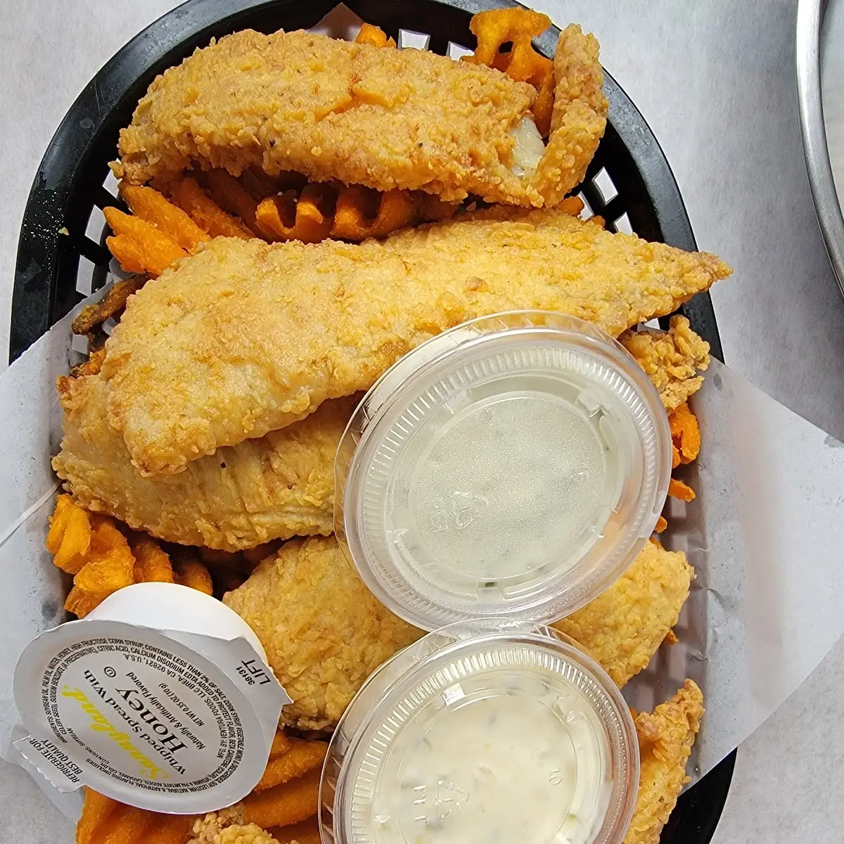 Tilapia Dinner with Sweet Potato Fries