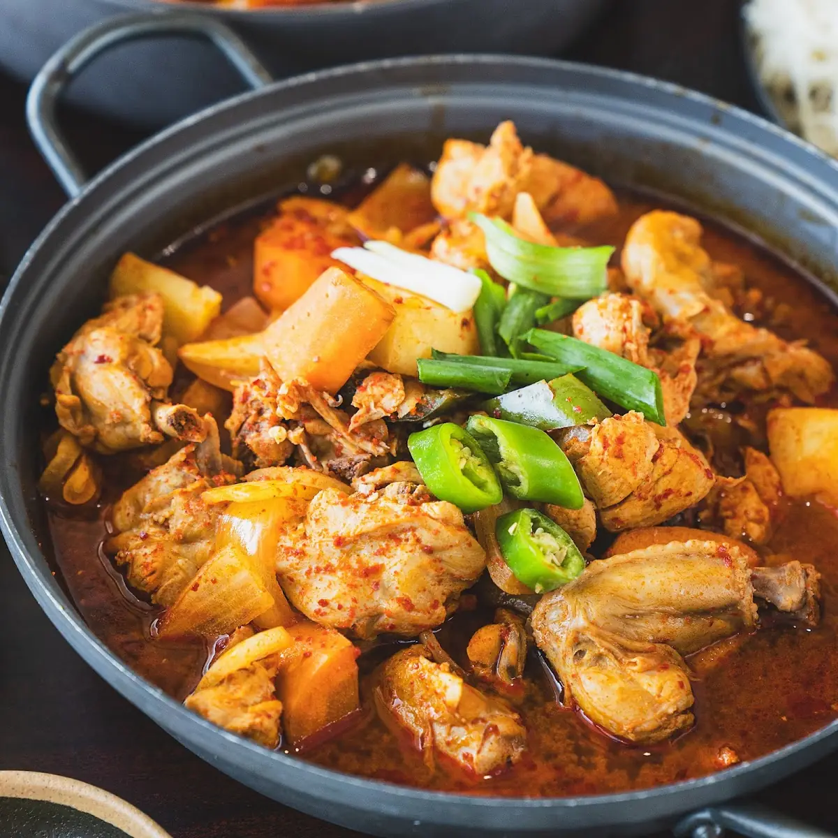 Spicy Chicken Stew with Thick Sliced Soup