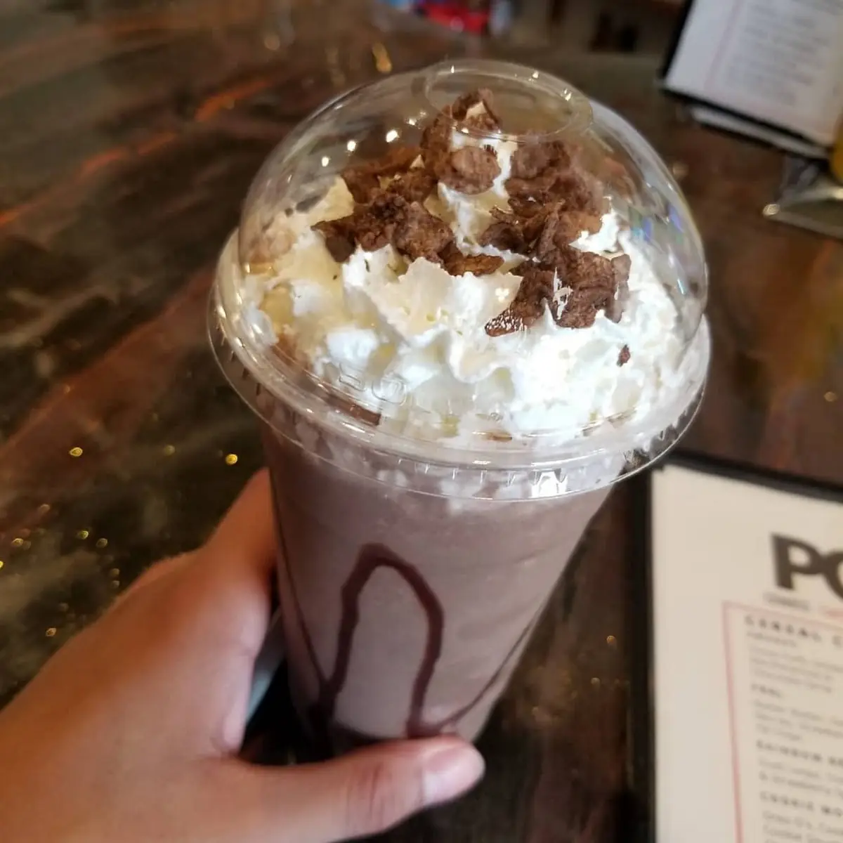 Cocoa Pebbles Cereal Milkshake