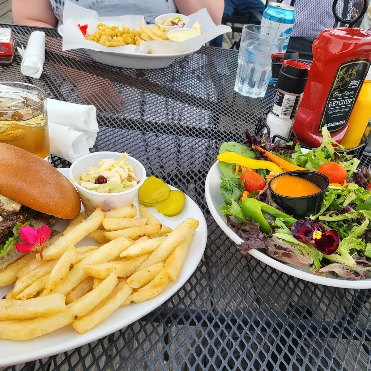Burger with Blue Cheese Garden Salad