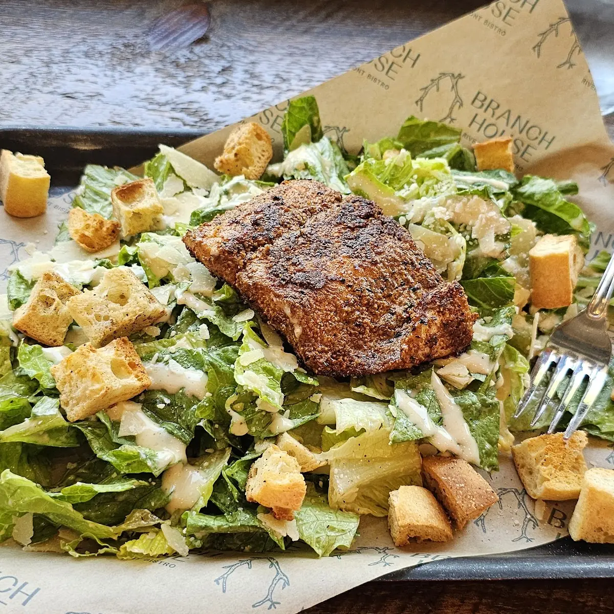 Caesar Salad with Salmon