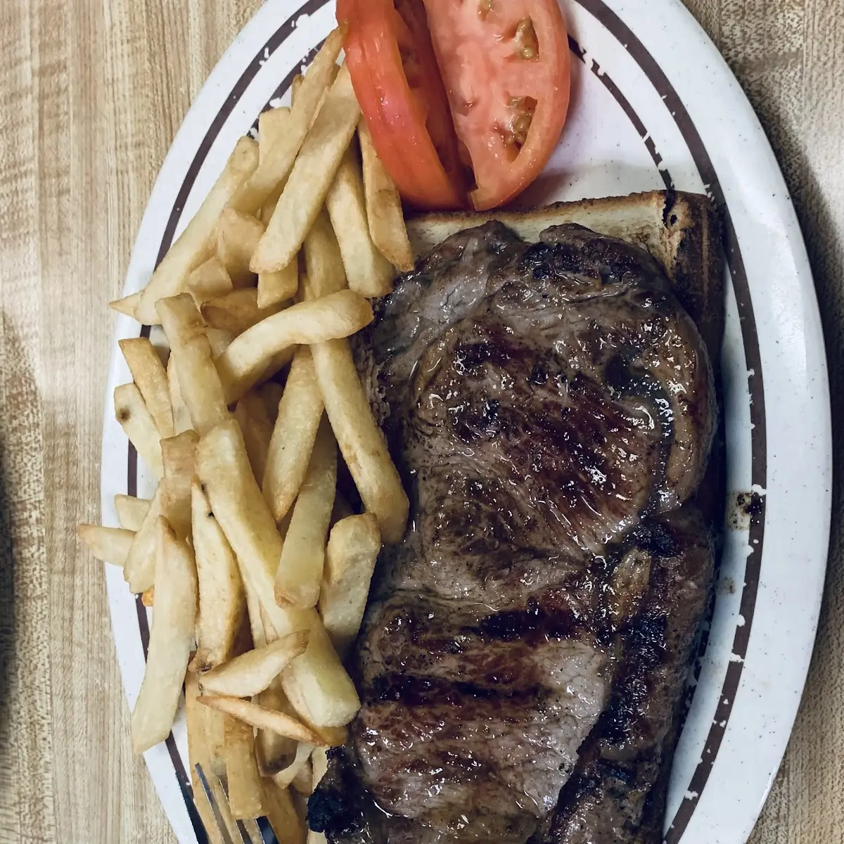 Open Steak Sandwich with Fries