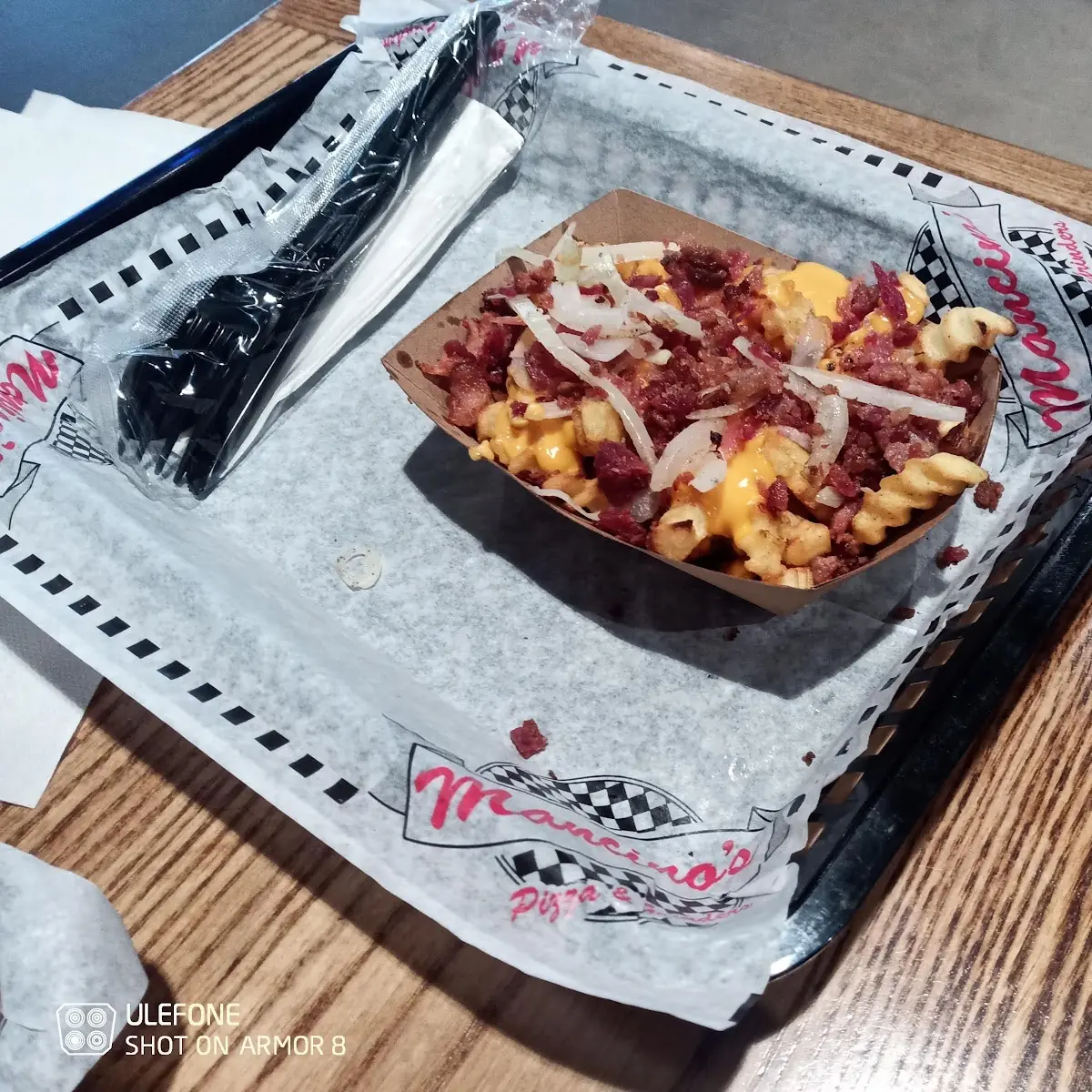 Loaded Fries with Bacon Onions & Nacho Cheese