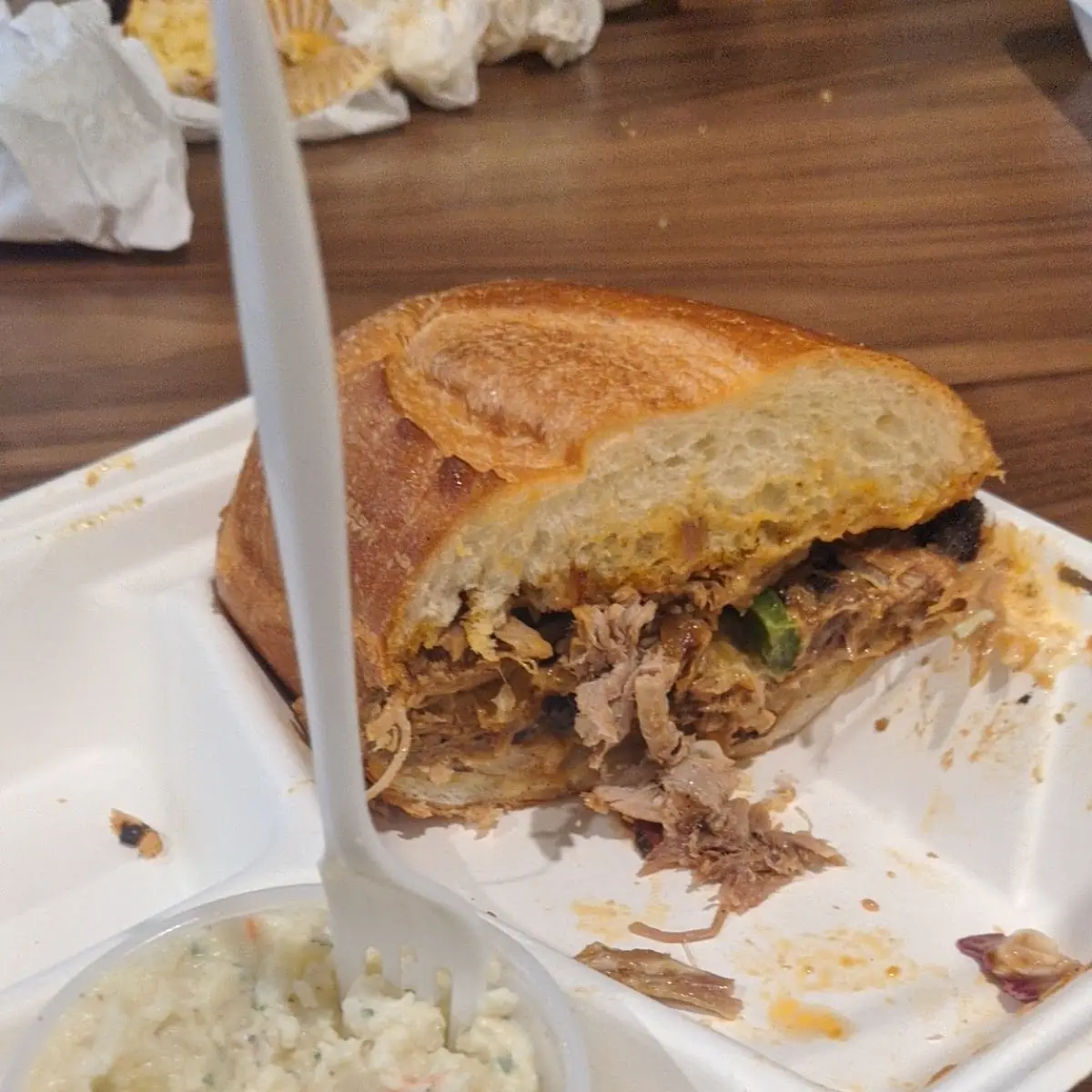 Pulled Pork Philly Cheese Steak and Potato Salad