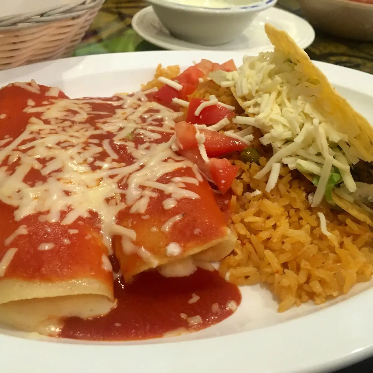 Enchiladas and Beef Taco