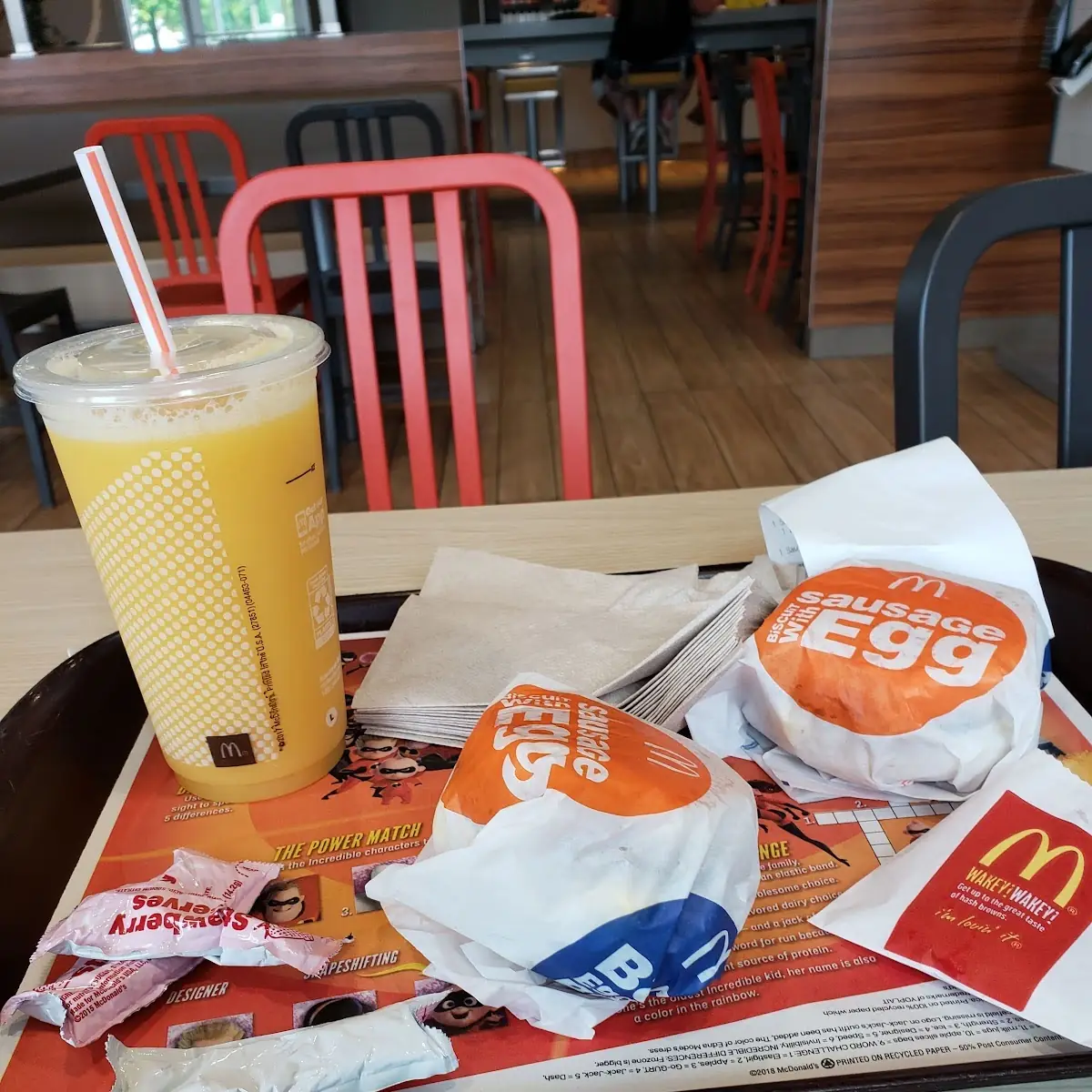 Chicken Mcgiddle & Chicken Biscuits with Orange Juice