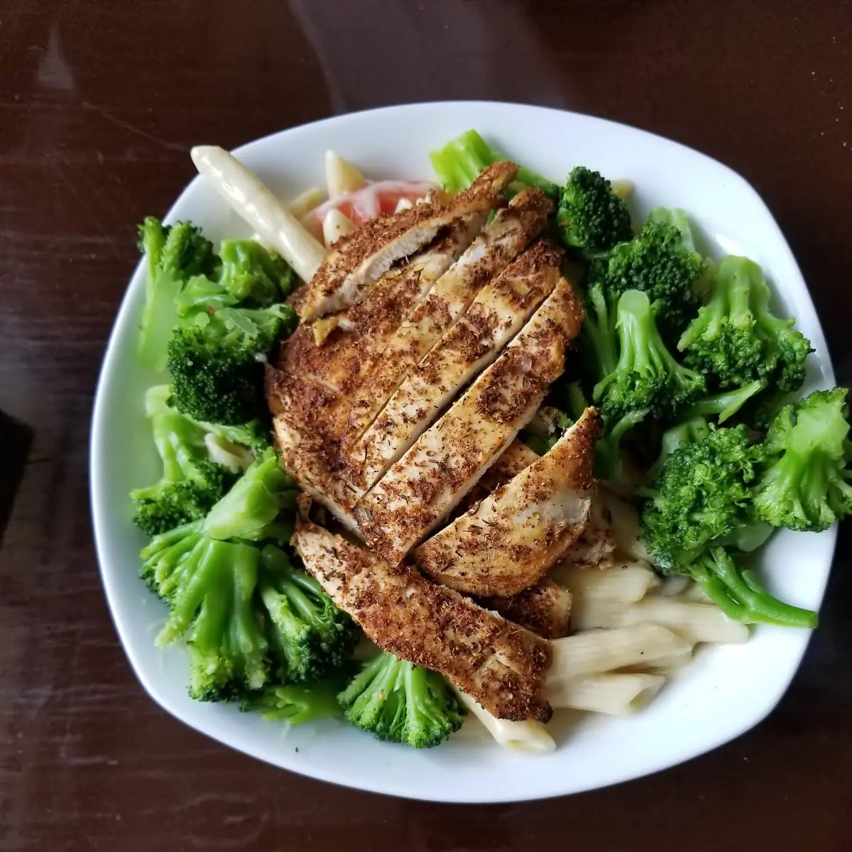 Blackened Chicken Alfredo with Penne and Broccoli