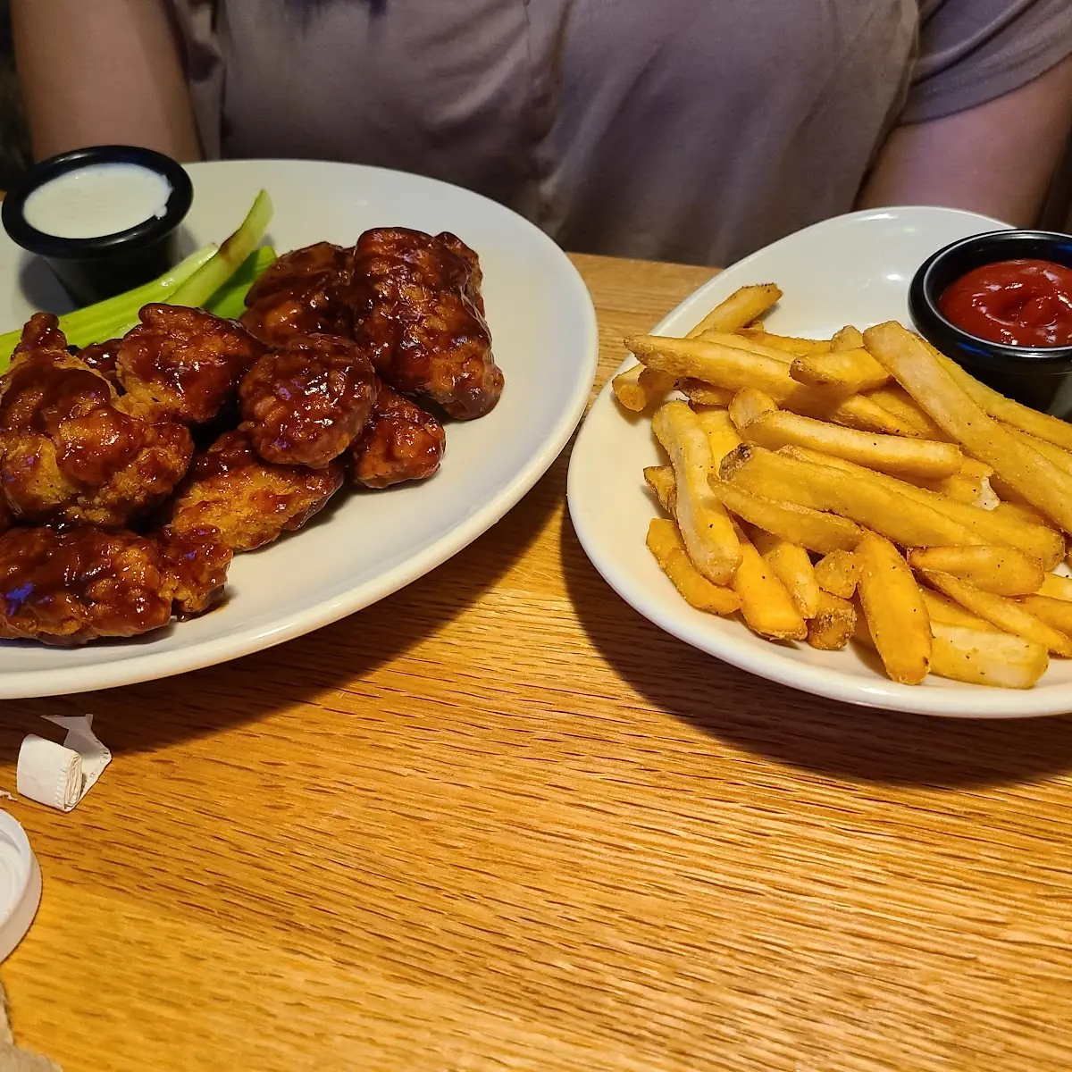 Boneless BBQ Wings and Fries