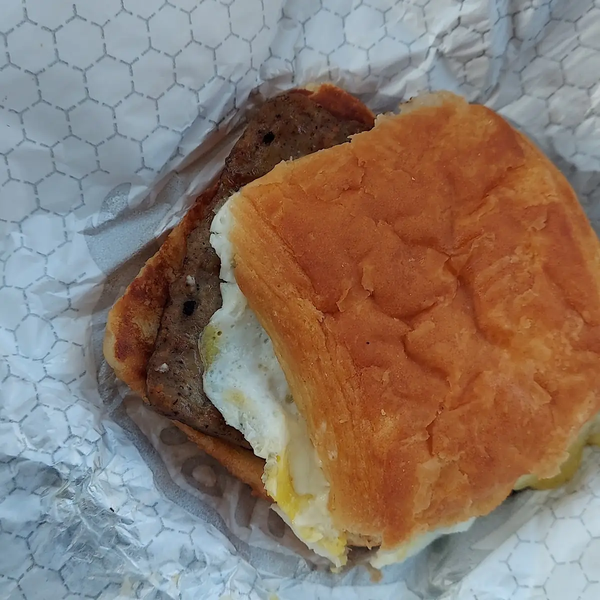 Sausage Egg & Swiss Croissant