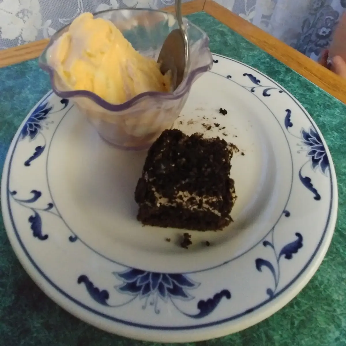 Ice Cream and Chocolate Cake