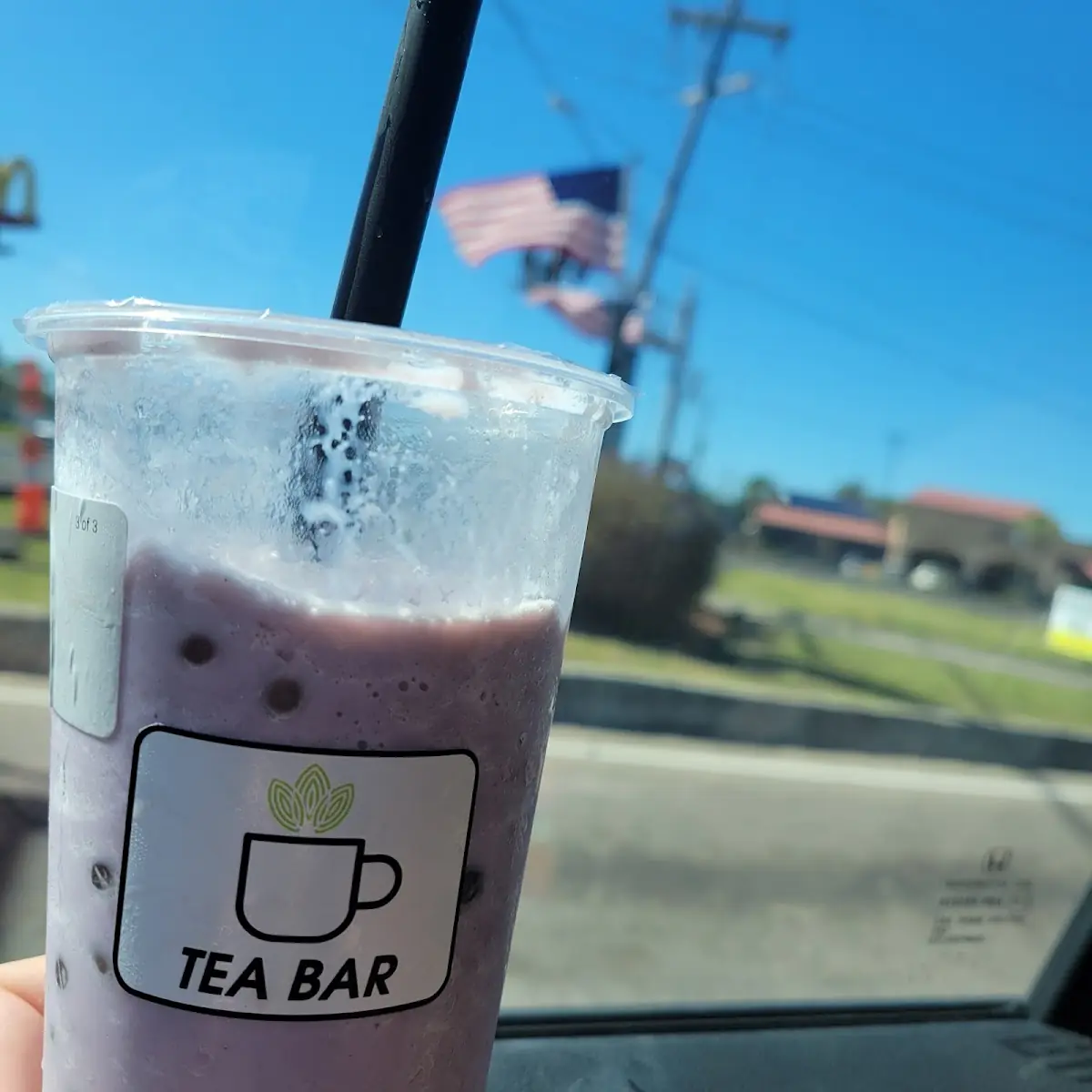 Taro Bubble Tea with Lychee Popping Boba