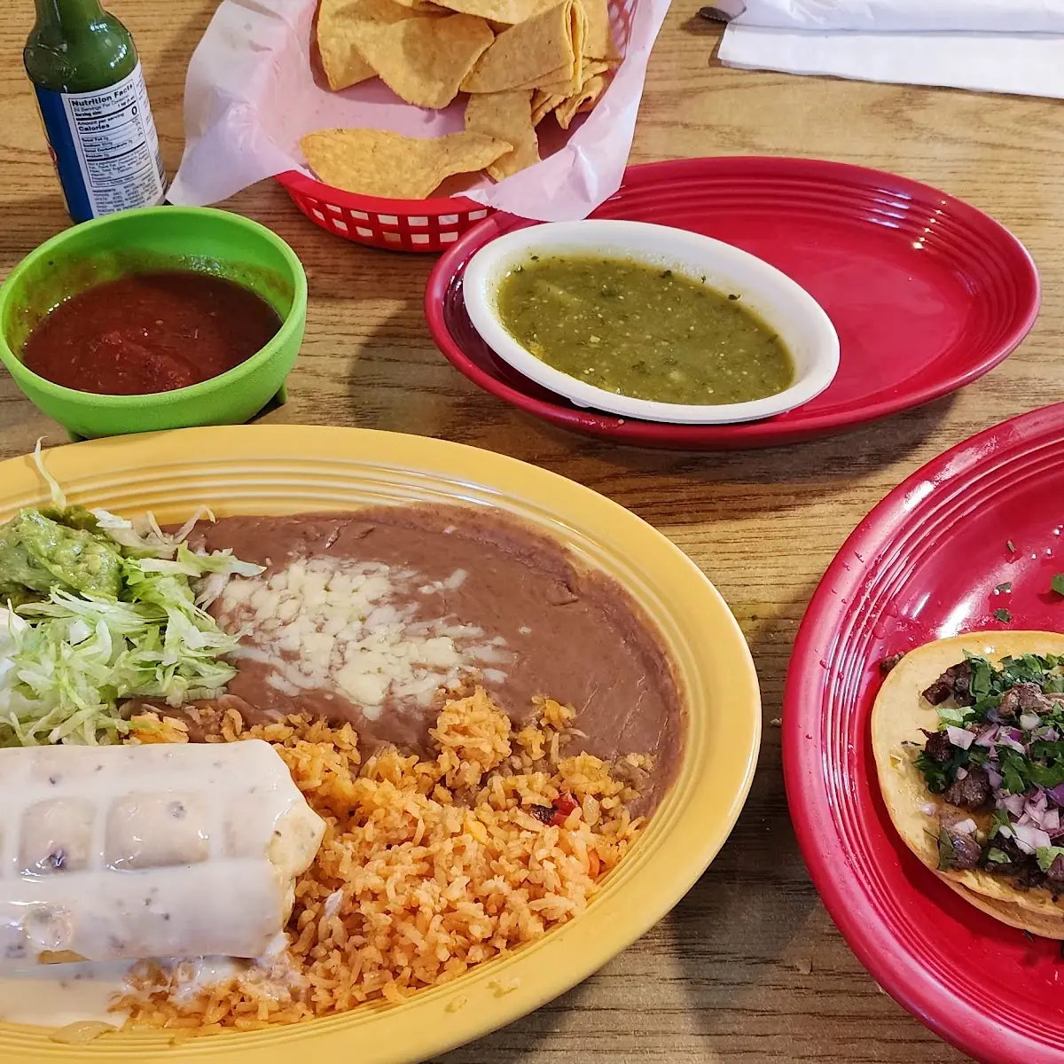 Lunch Chimichanga and Steak Taco