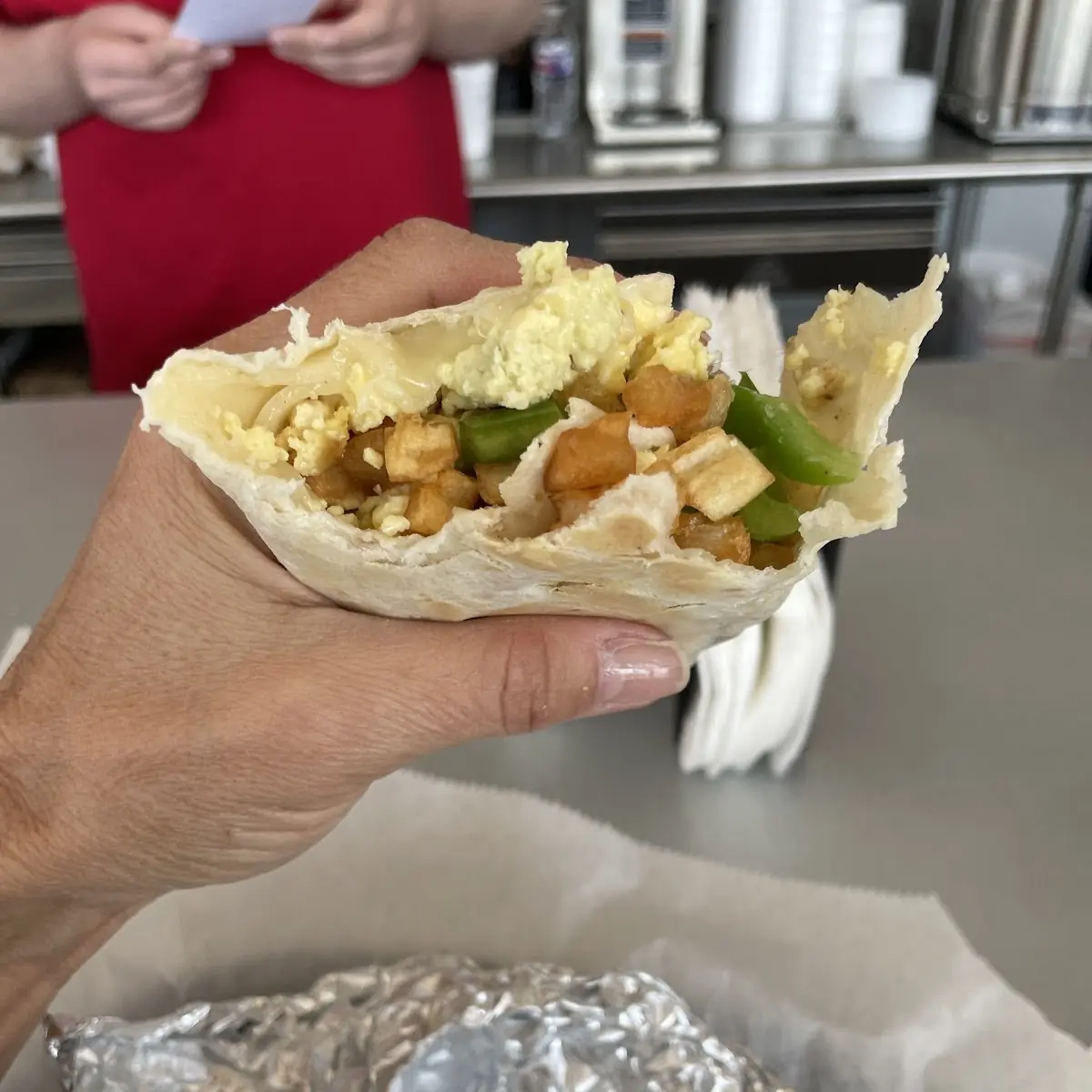 Ultimate Breakfast Burrito Without Meat or Onions