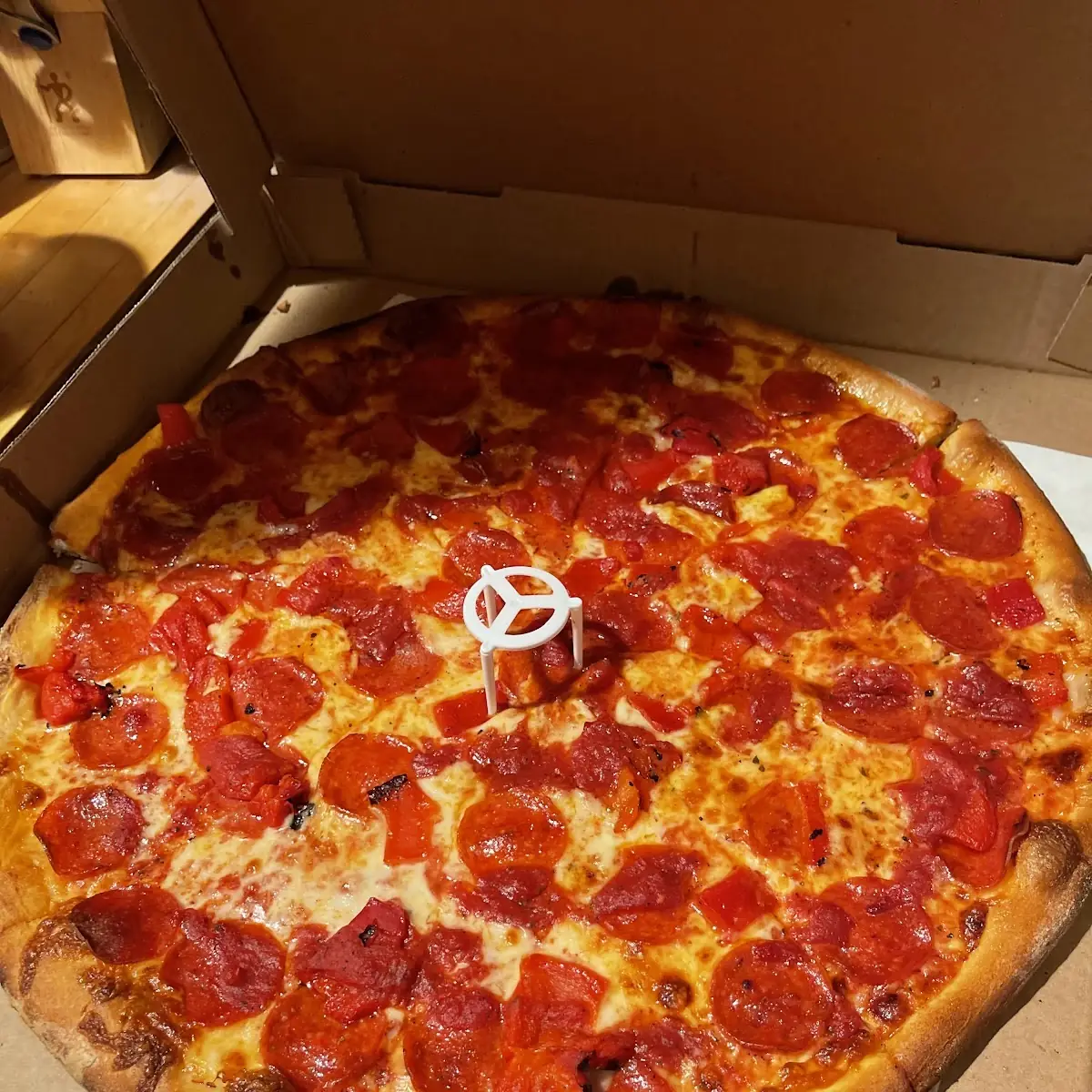 Pepperoni and Roasted Red Peppers Extra Sauce Well Done
