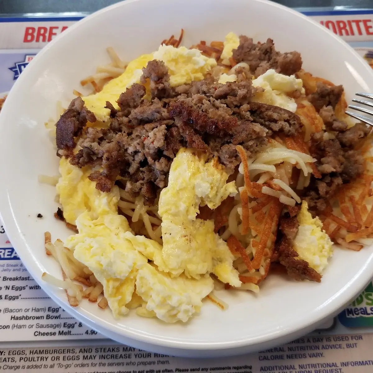 Sausage Egg and Cheese Bowl