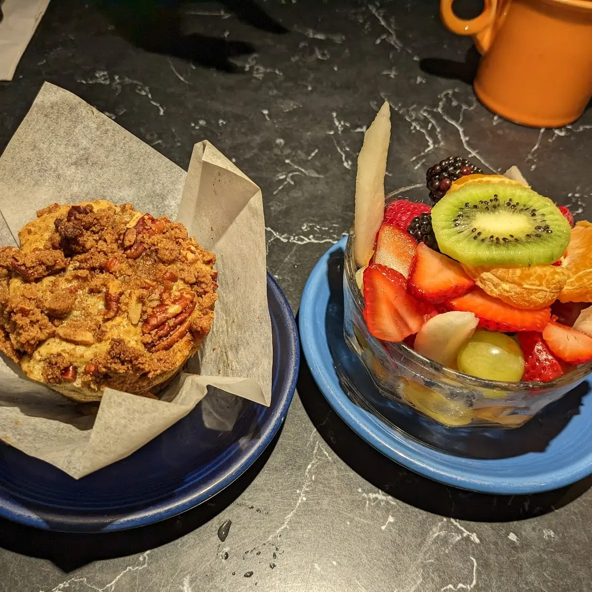 Banana Walnut Muffin & Fresh Fruit Cup