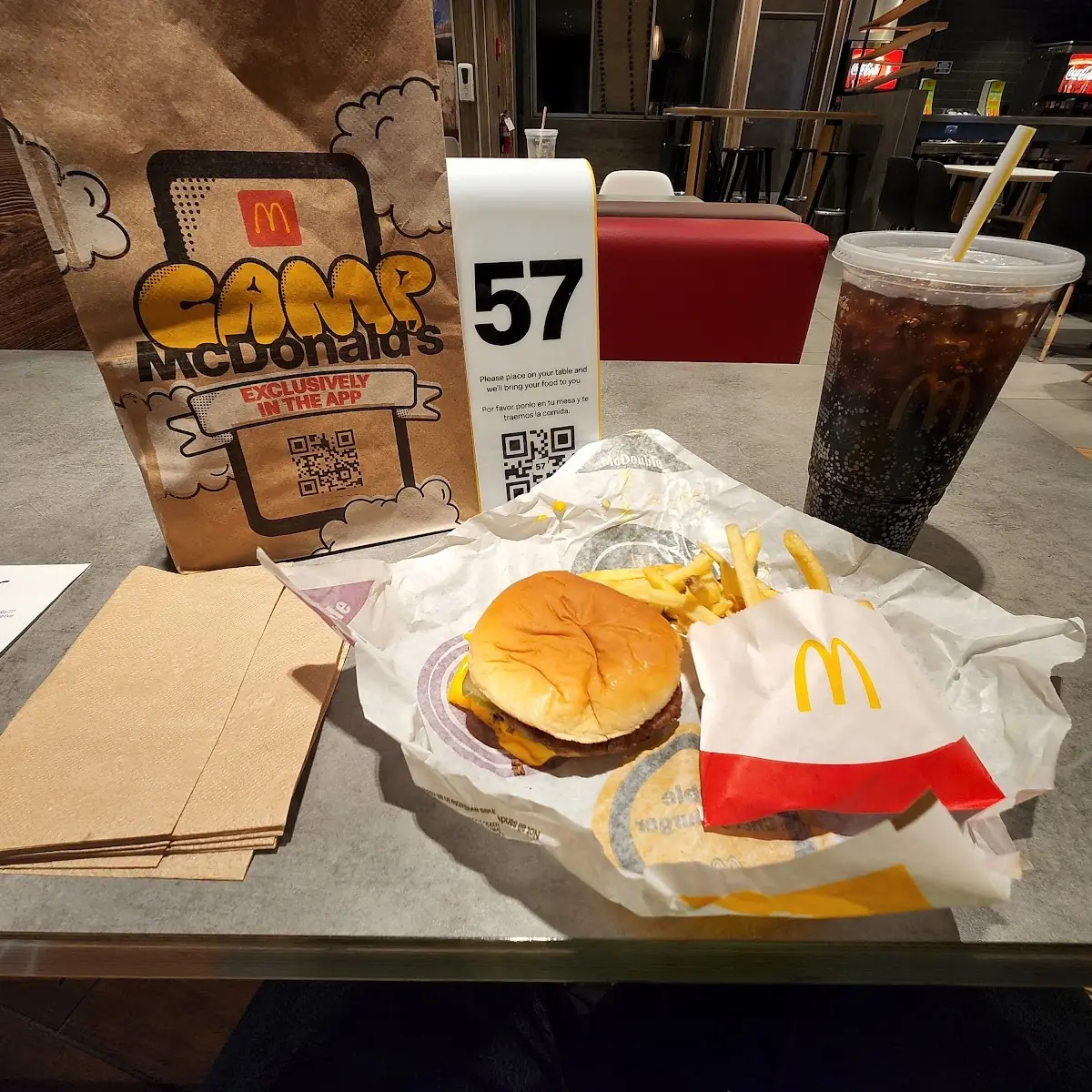 Double Cheeseburger Small Fries and a Medium Drink