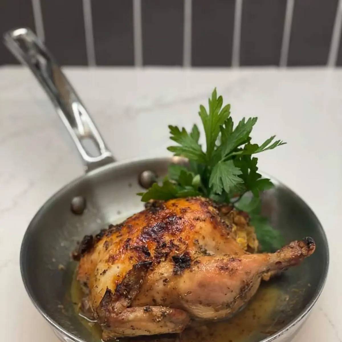 Cornish Hen Stuffed with Rice