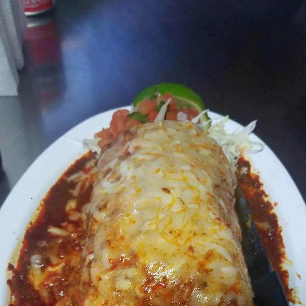 Chile Colorado Wet Burrito Mexicano