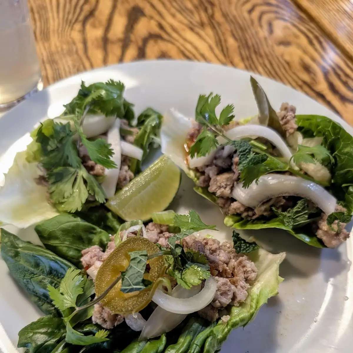 And Mint Served in Lettuce Cups