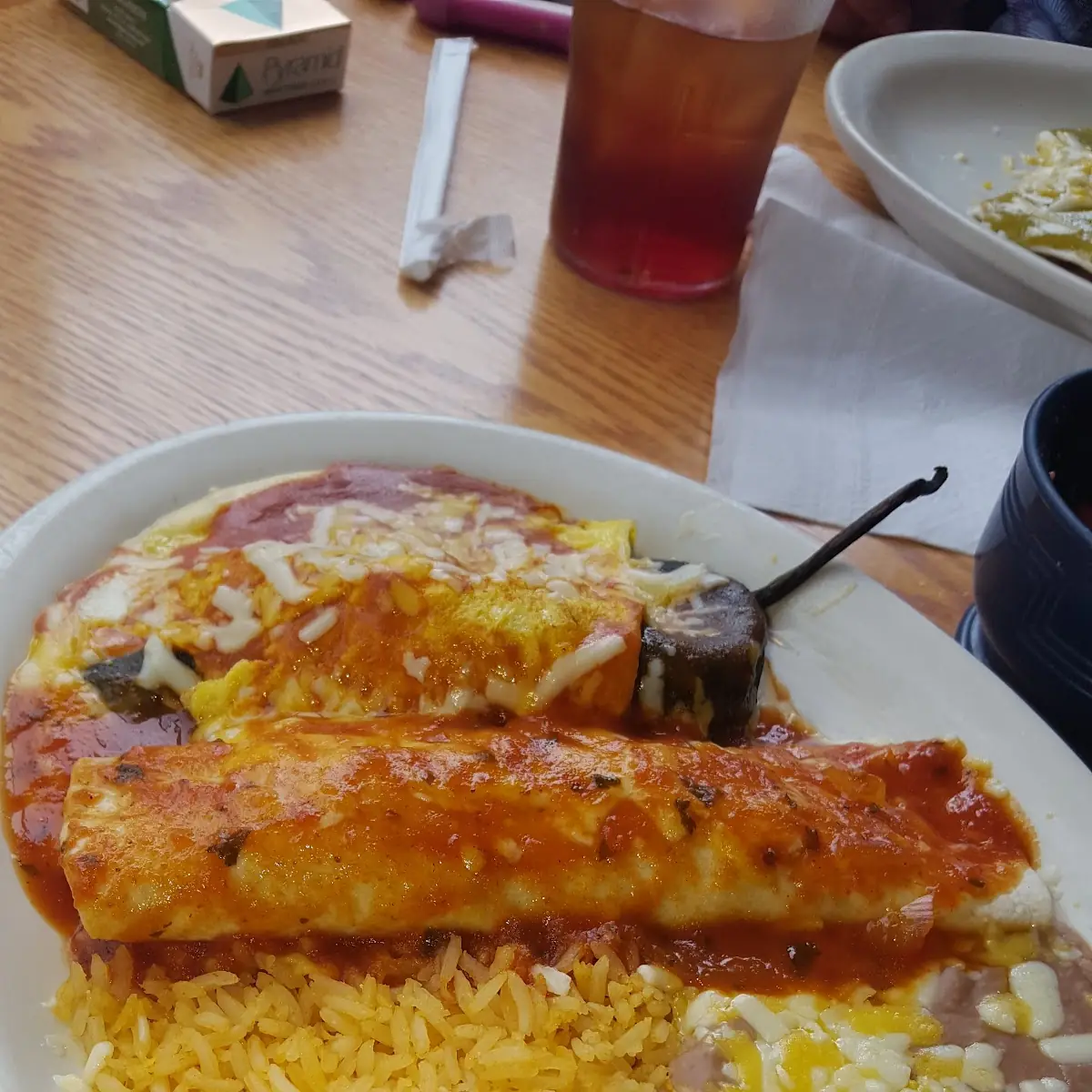 Chicken Burrito & Chile Relleno