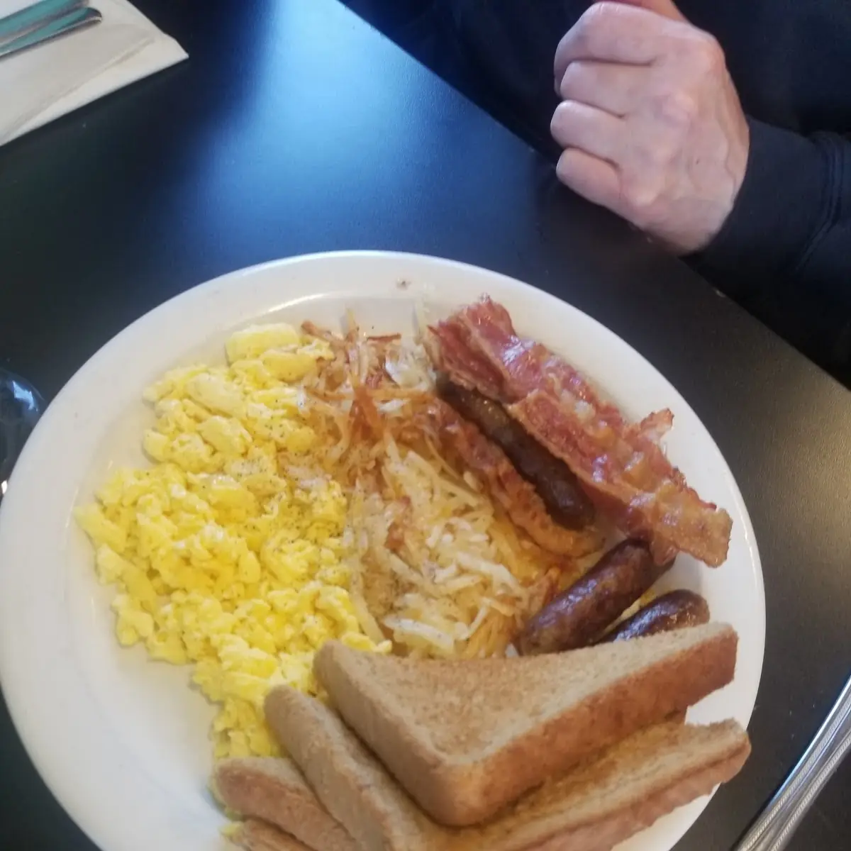 Scrambled Eggs with Bacon and Sausage