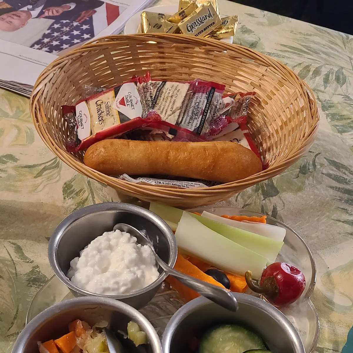 Relish Tray and Bread Sticks