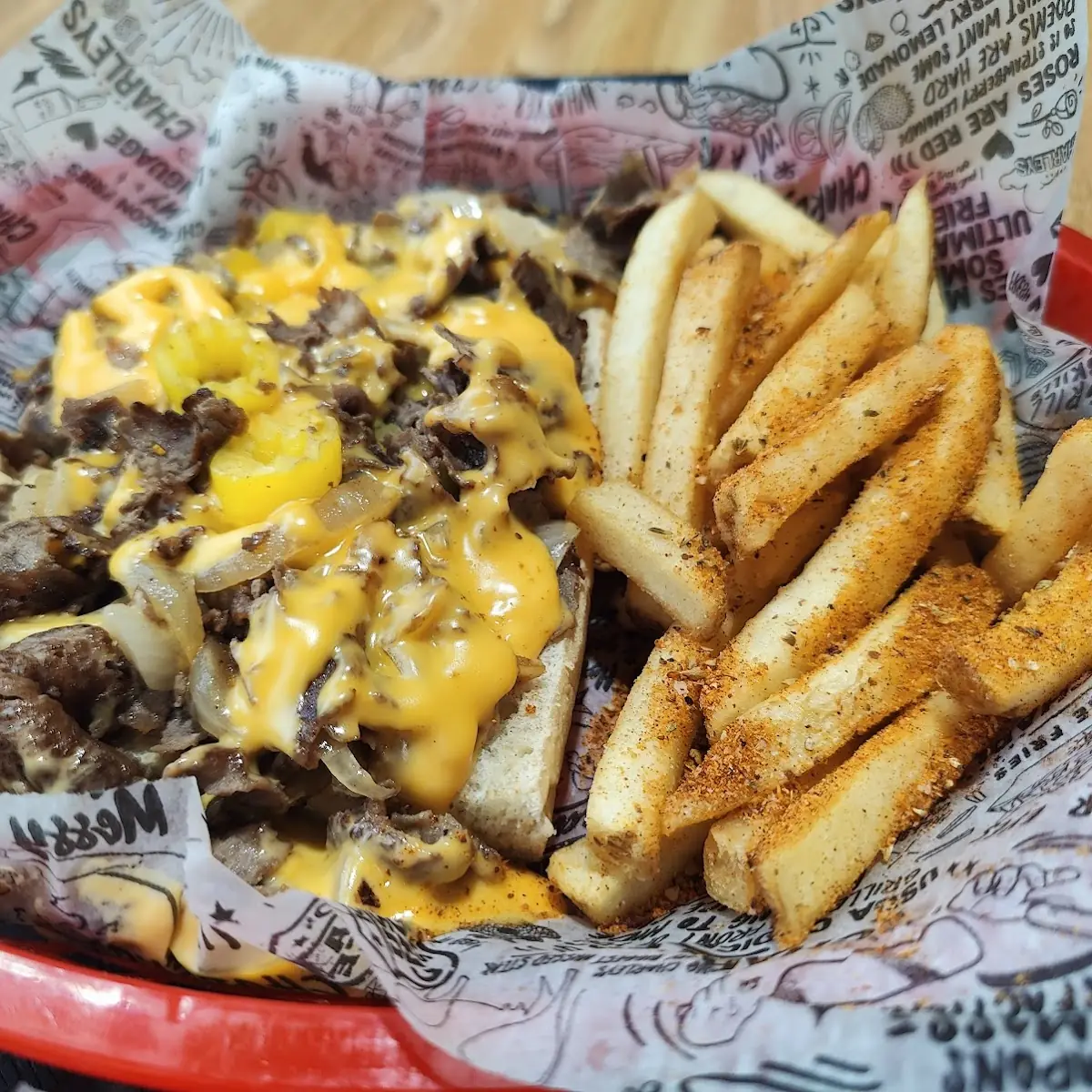 Philly Cheesecake and Cajun Fries