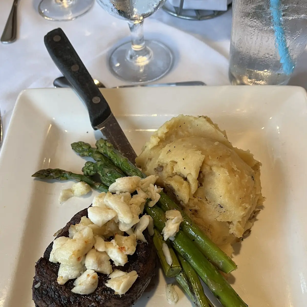 Filet Mignon with Crab Meat