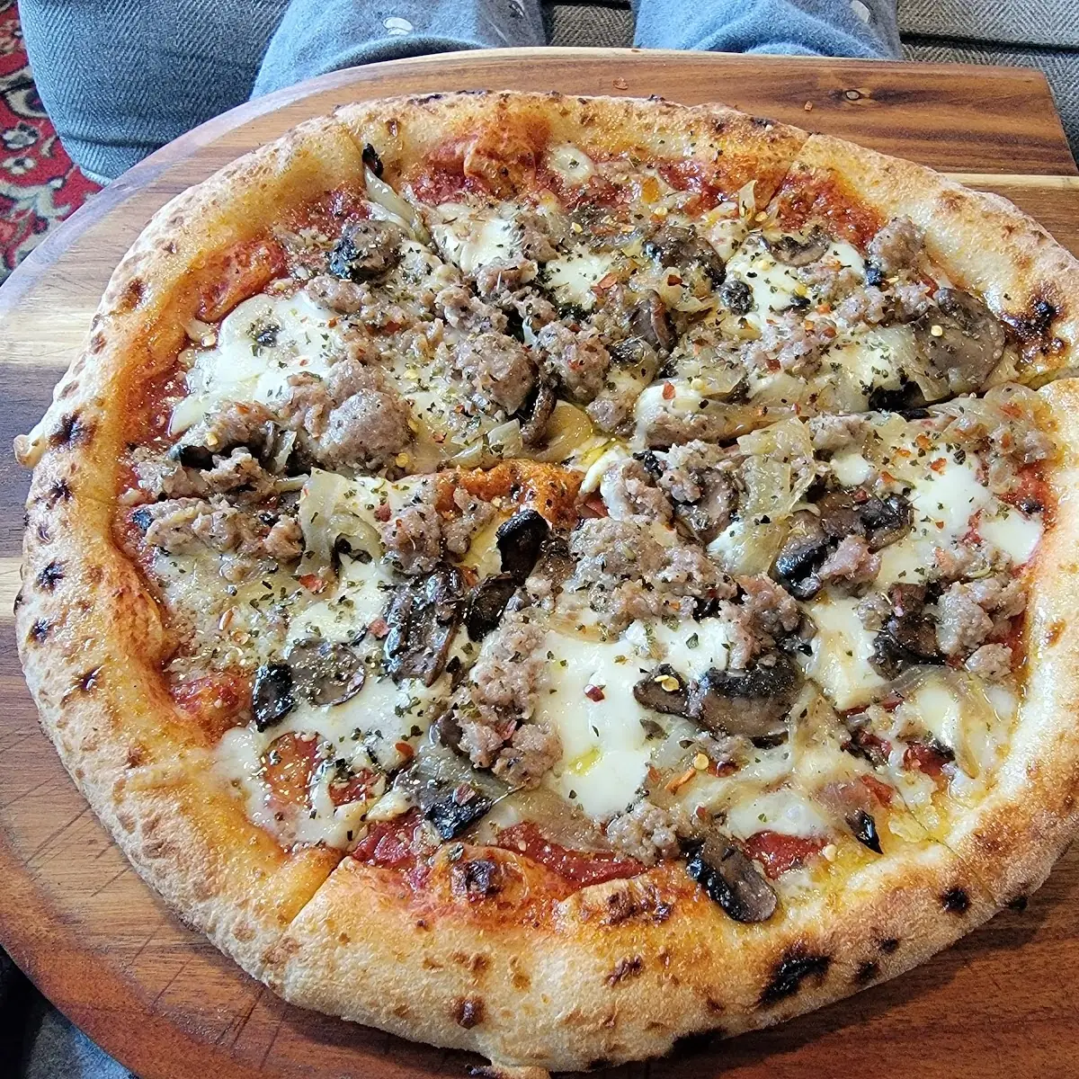 Mushroom and Sausage Pizza