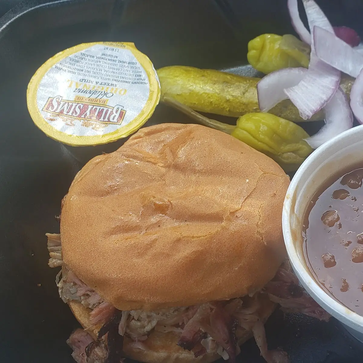 Pork Sandwich with Baked Beans