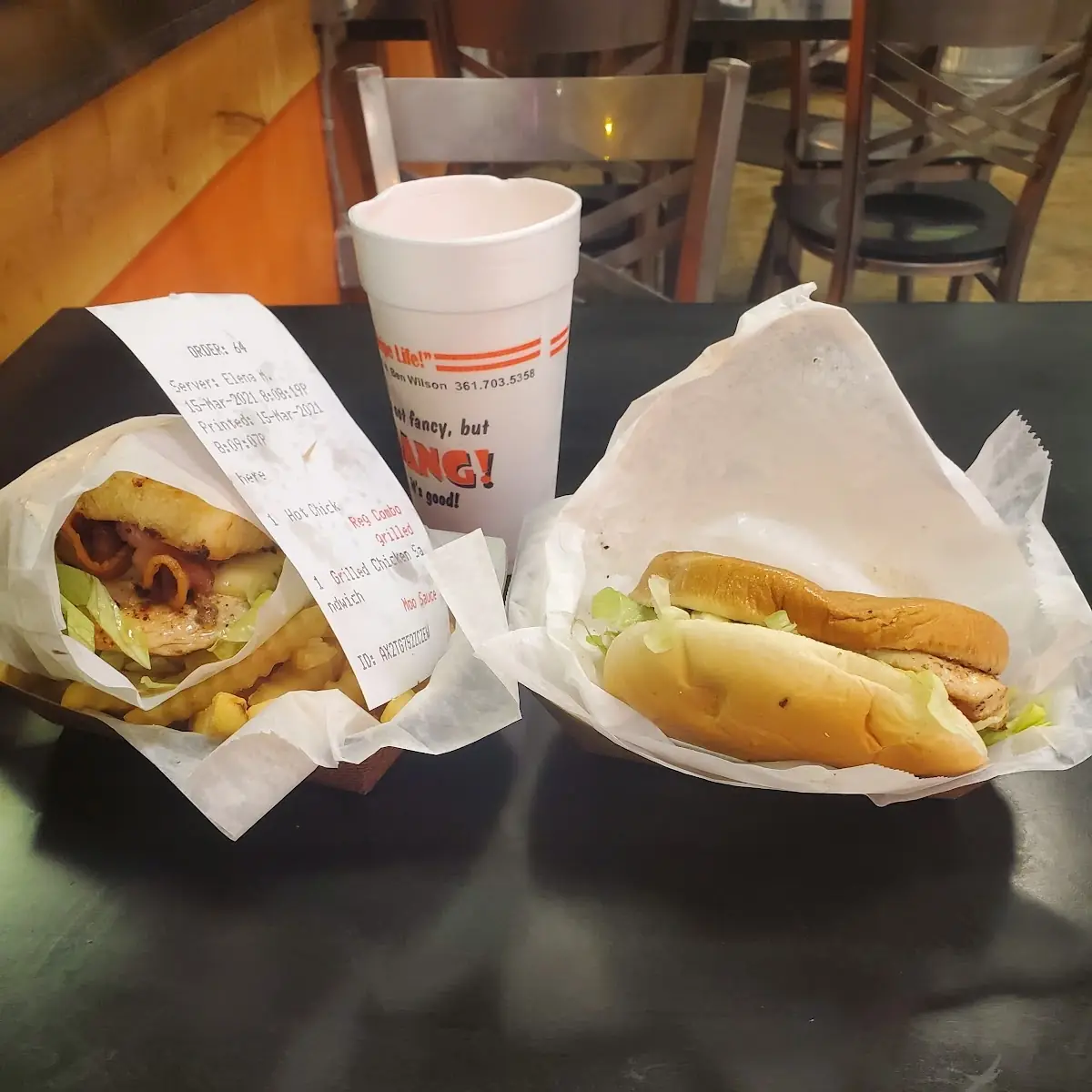 Spicy Chicken Combo and a Grilled Chicken Sandwich
