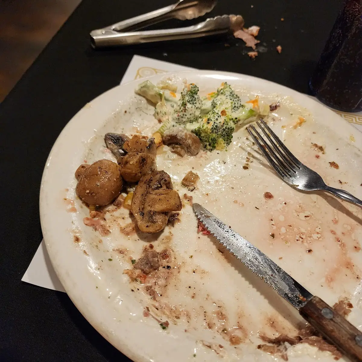 Broccoli Salad and Sauteed Mushrooms
