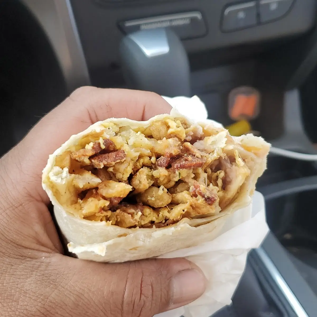 Bacon Breakfast Burrito with Beans