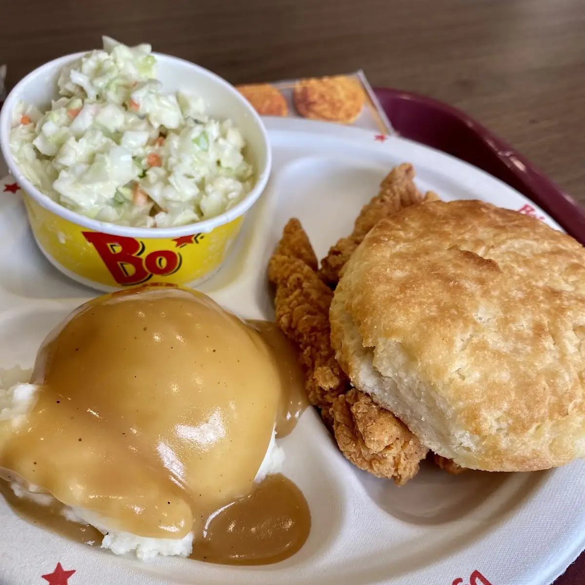 Chicken Strips w Coleslaw and Mashed Potatoes & Gravy
