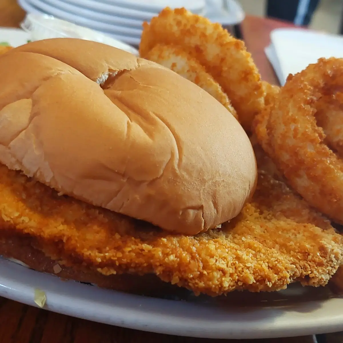 Tenderloin Sandwich with Onion Rings