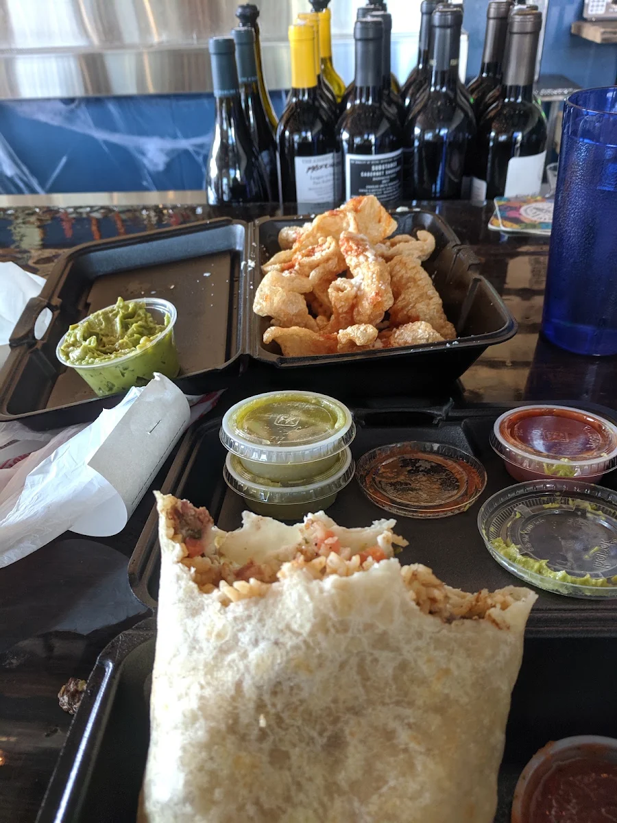 Ghet Yo Tacos Burrito and Pork Skins