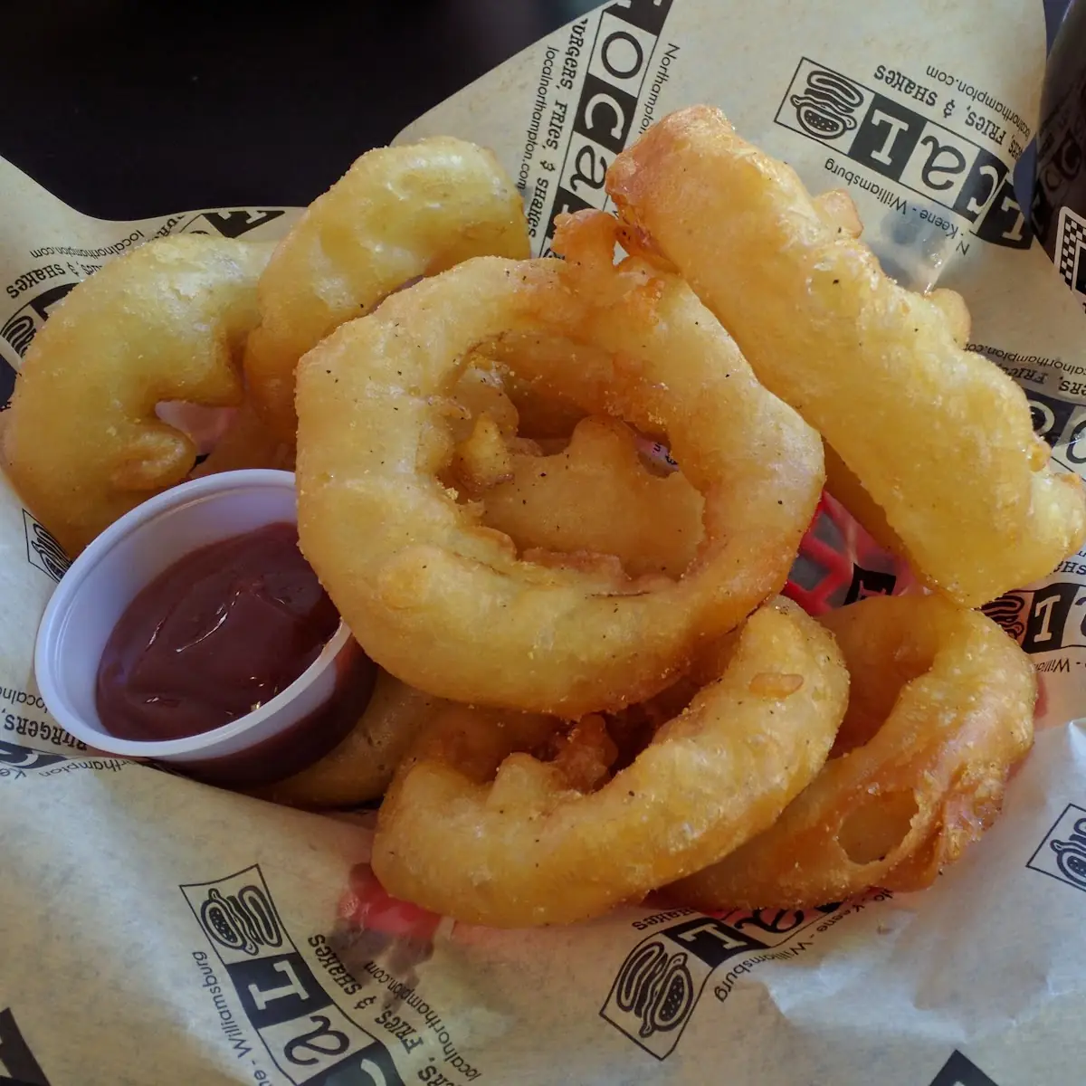 Onion Ring Basket Local Black Cherry Soda