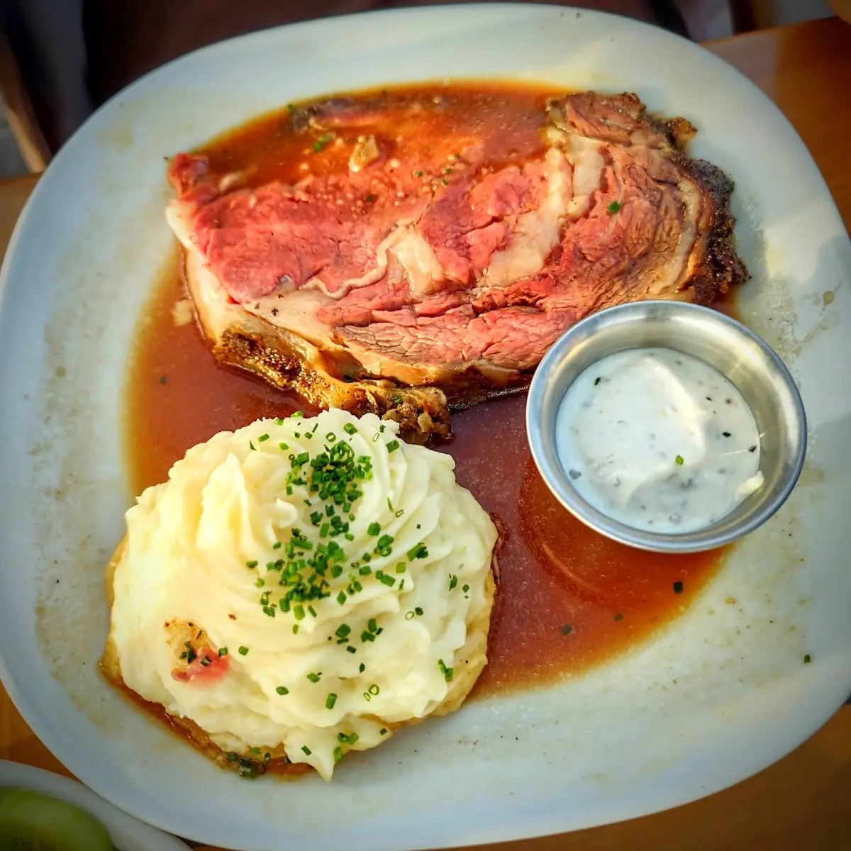 Prime Rib with Mashed Potatoes