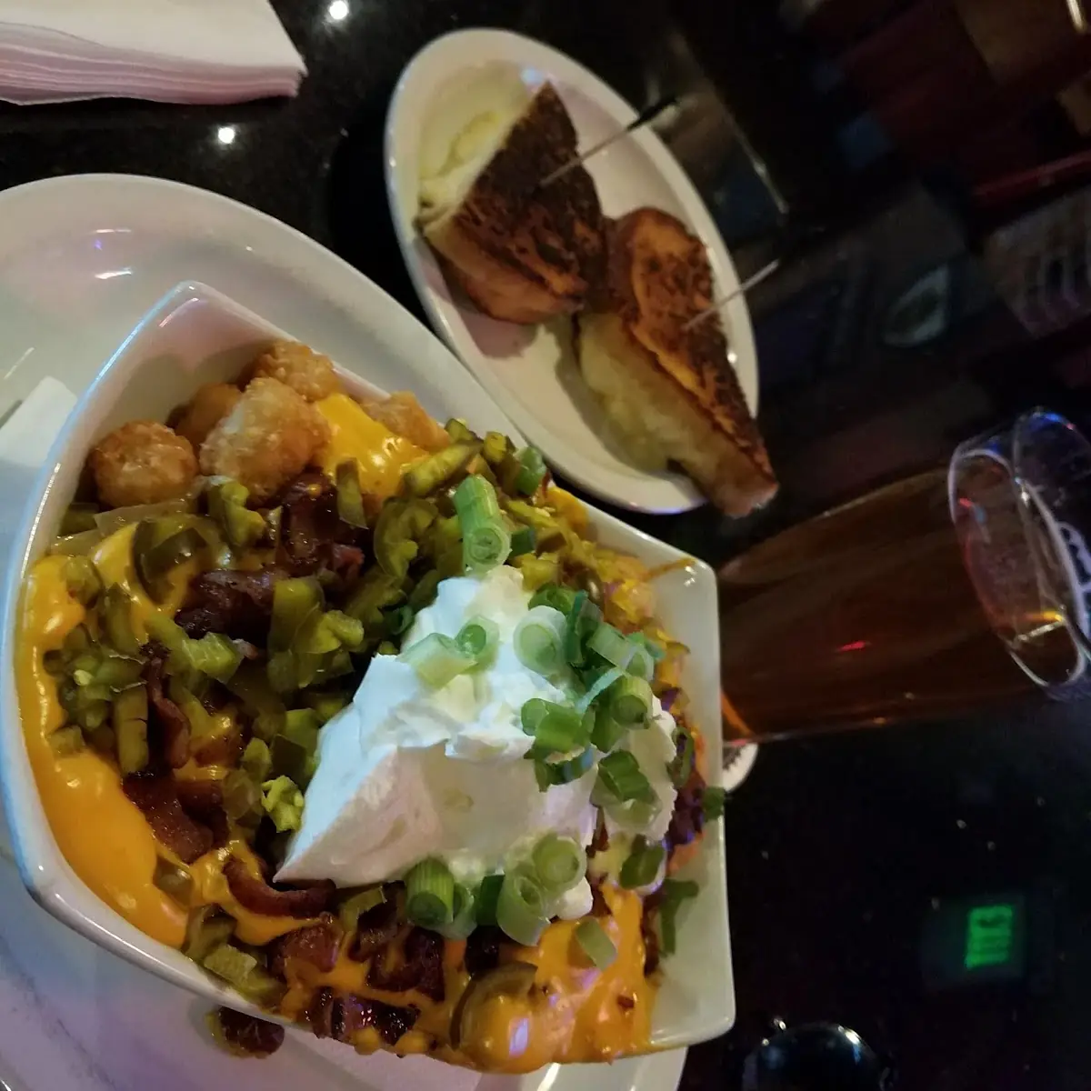 Grilled Cheese Sandwich and Ghost Pepper Chili Cheese Tater Tots