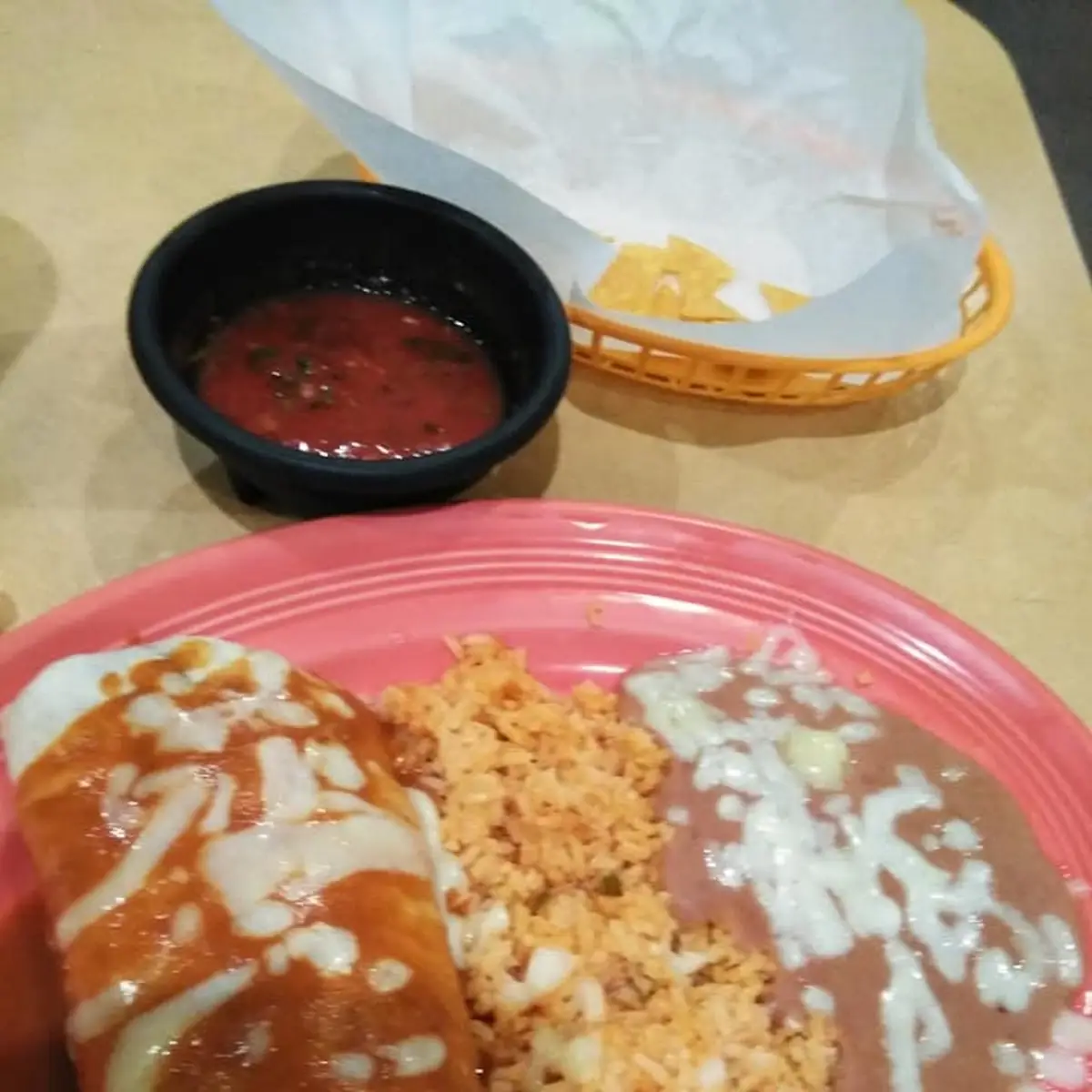 Bean Burrito and Cheese Enchilada