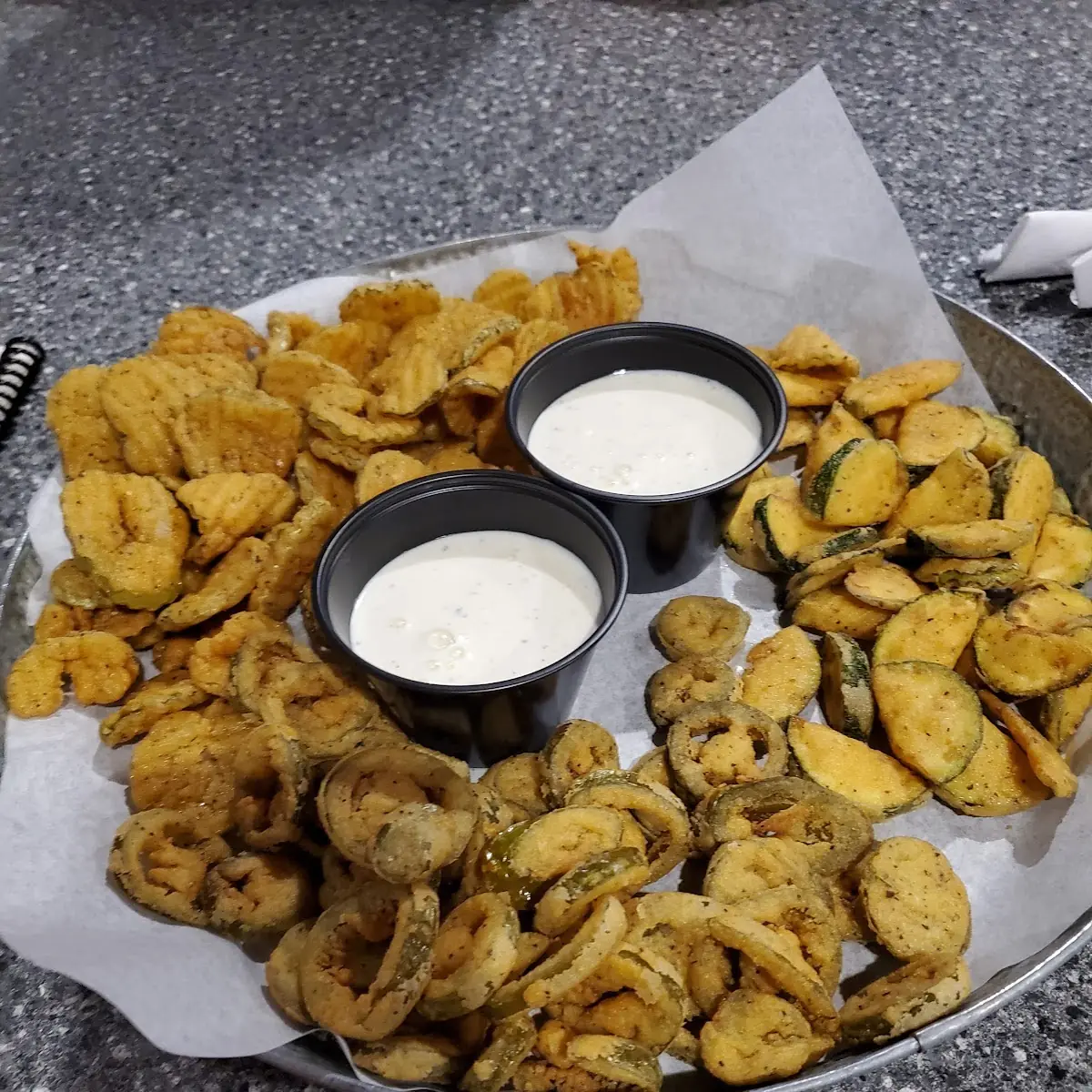 Fried Pickles Bottle Caps and Fried Zucchini