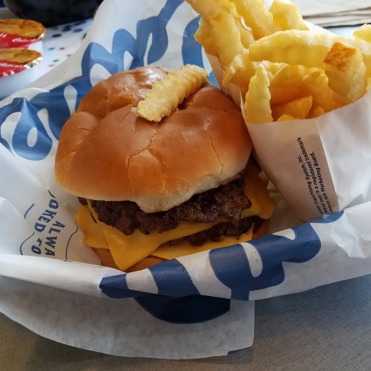 Cheese Burger and Fries