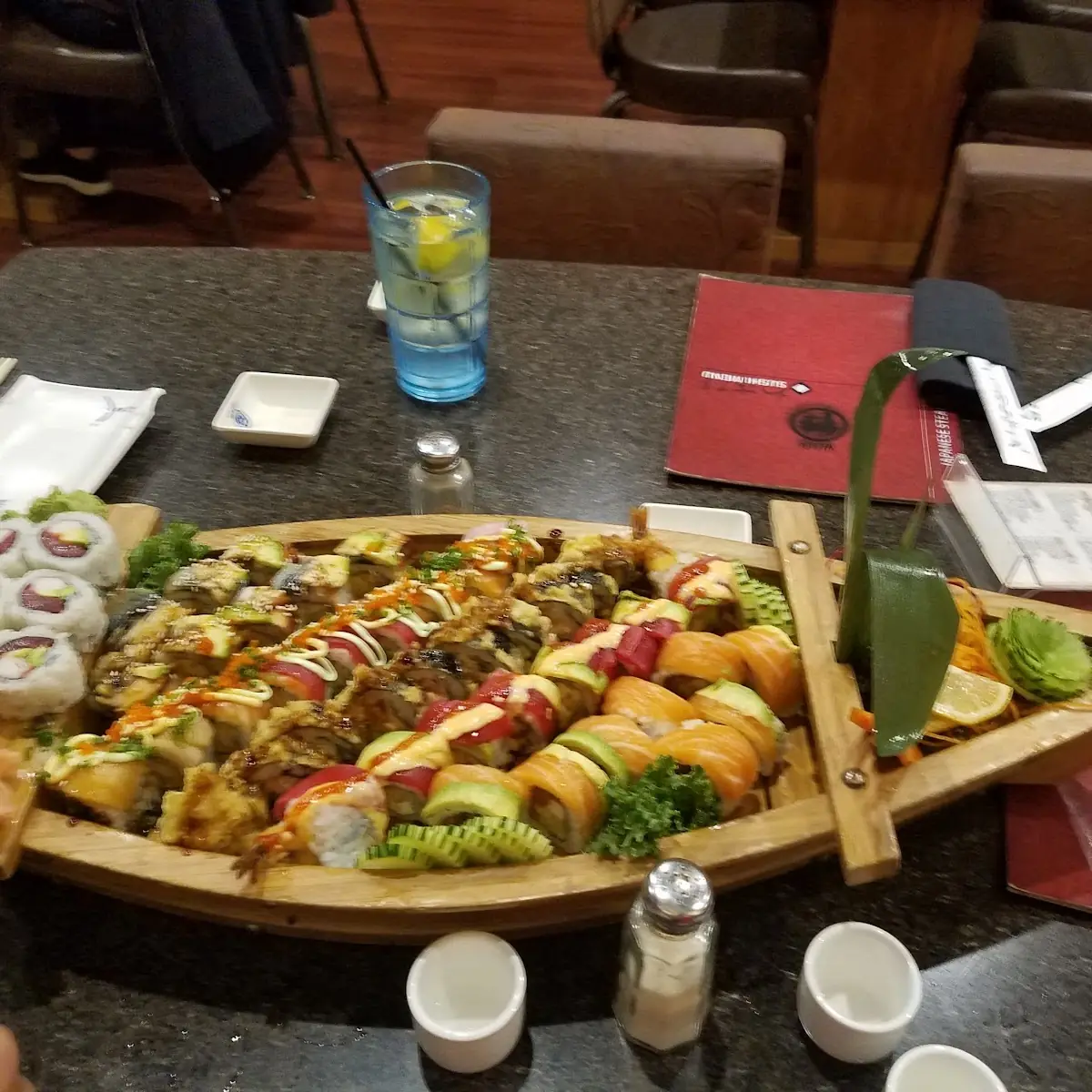 Assorted Sushi on Boat