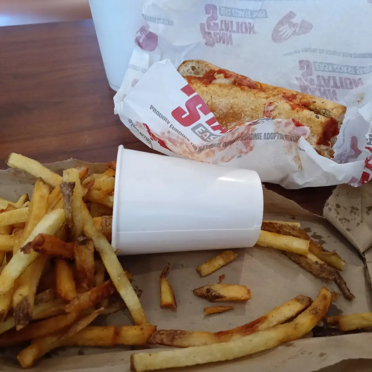 Pizza Sandwich and Fries