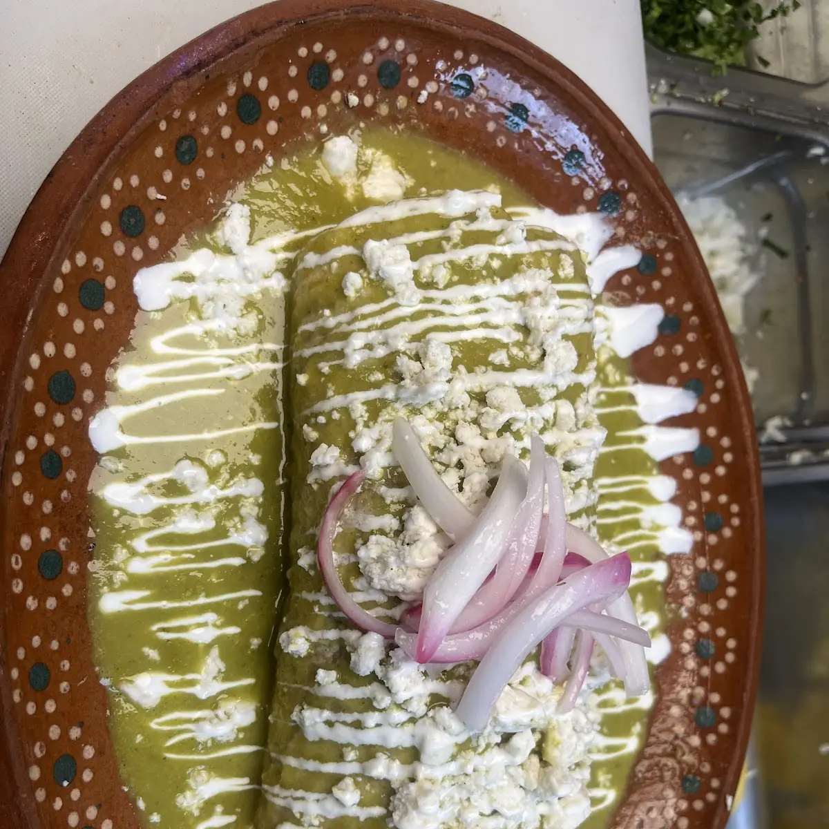 Burrito Mojado En Salsa Verde Combo